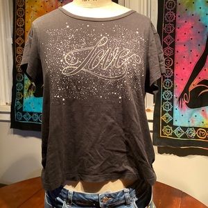 Victoria Secret Silver glittery lettering.